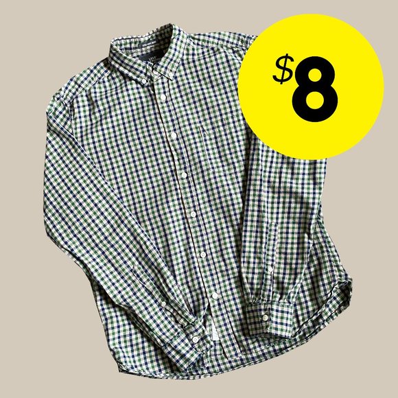 H&M Other - H&M LOGG Green Plaid Fitted Button Down Shirt